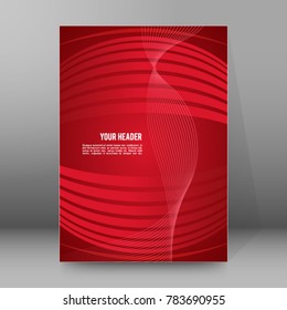 Advertising flyer party design elements. Red background with elegant graphic blur bright light circles. Fun illustration for template brochure, layout leaflet, cafe menu card
