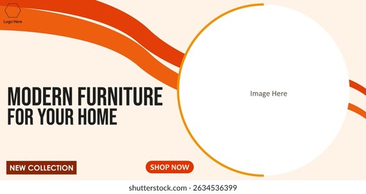 Advertising furniture web banner template modern graphics.