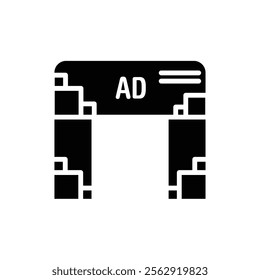 Advertising Gate Filled Icon Vector Illustration