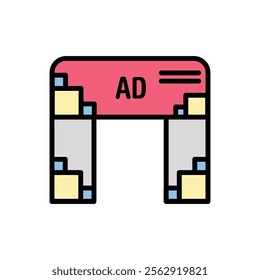 Advertising Gate Icon Vector Illustration