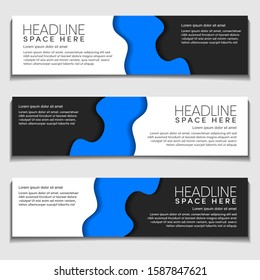 Advertising Header, Footer Web Banner Background Mockup wavy, wave with blank space. Vector Design Mockup