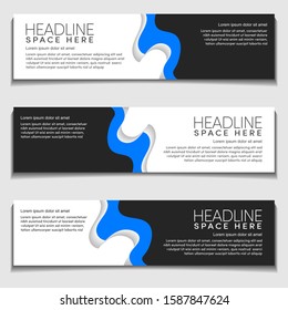 Advertising Header, Footer Web Banner Background Mockup wavy, wave with blank space. Vector Design Mockup