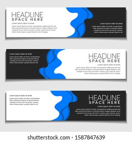Advertising Header, Footer Web Banner Background Mockup wavy, wave with blank space. Vector Design Mockup