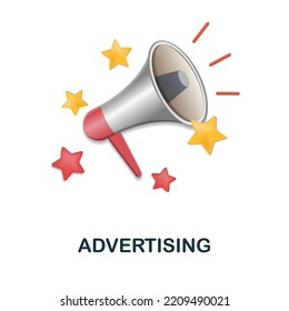 Advertising icon. 3d illustration from digital marketing collection. Creative Advertising 3d icon for web design, templates, infographics and more