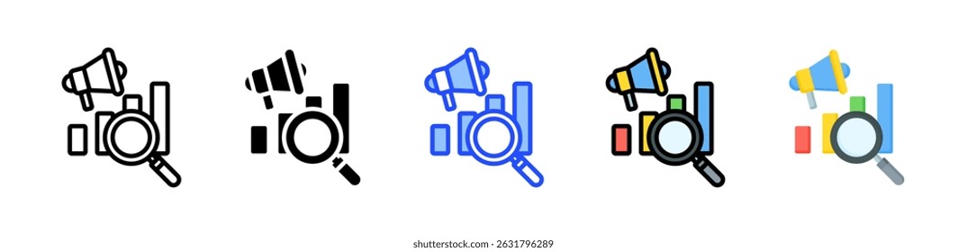 Advertising Icon Collection With Multiple Styles