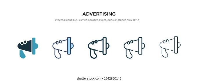 advertising icon in different style vector illustration. two colored and black advertising vector icons designed in filled, outline, line and stroke style can be used for web, mobile, ui