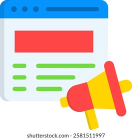 Advertising Icon Flat Vector Illustration
