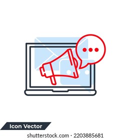 ilustración vectorial del logotipo del icono de publicidad. plantilla de símbolo de marketing digital para colección de diseño gráfico y web
