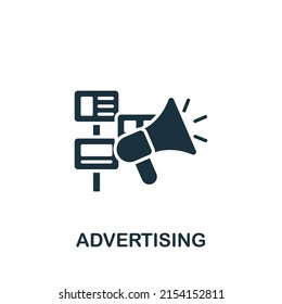 Advertising icon. Monochrome simple Digital Marketing icon for templates, web design and infographics