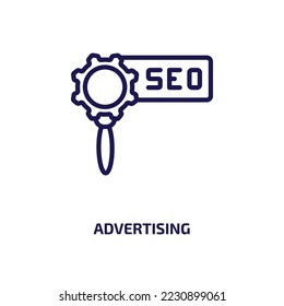 advertising icon from seo collection. Thin linear advertising, marketing, communication outline icon isolated on white background. Line vector advertising sign, symbol for web and mobile