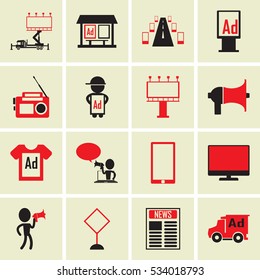 conjunto de iconos publicitarios