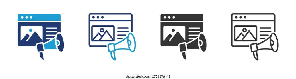 Conjunto de iconos de publicidad colección multi-estilo.
