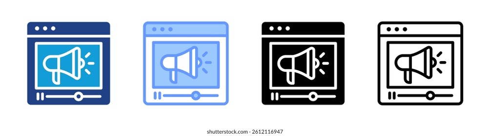 Advertising icon set multiple style collection