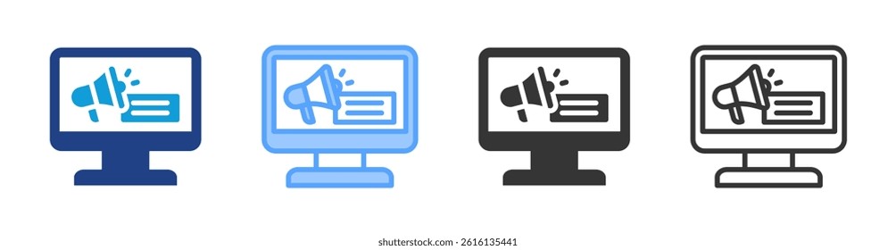 Advertising icon set multiple style collection