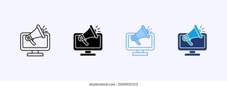 Advertising Icon Set Multiple Style Collection