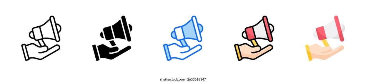 Conjunto de ícones de publicidade Coleção de estilos múltiplos