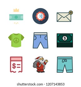 advertising icon set. vector set about money, shirt, promotions and envelope icons set.