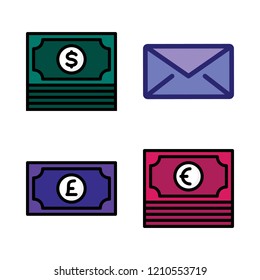 advertising icon set. vector set about money and envelope icons set.