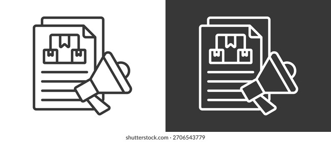 Colección De Vector Del Conjunto Del Icono De La Publicidad Aislada En Blanco Y Negro