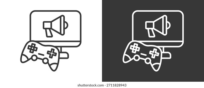 Advertising Icon Set Vector Collection Isolated In Black And White
