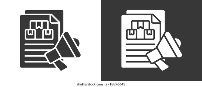 Colección De Vector Del Conjunto Del Icono De La Publicidad Aislada En Blanco Y Negro