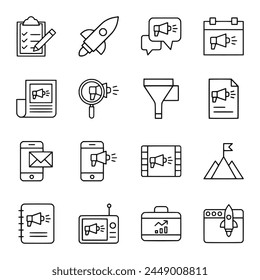 Advertising icon set vector illustration