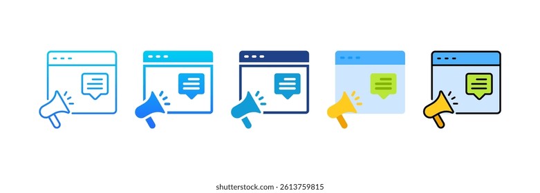 Advertising icon sheet multiple style collection