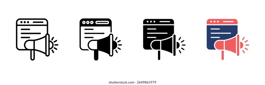 Advertising icon sheet multiple style collection