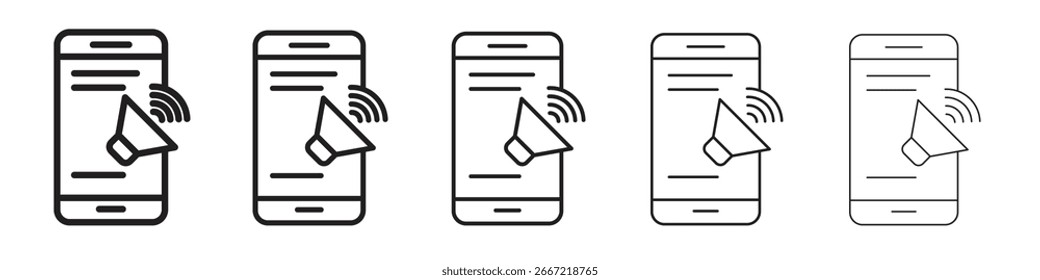 Advertising icon simple editable stroke series pack. eps10
