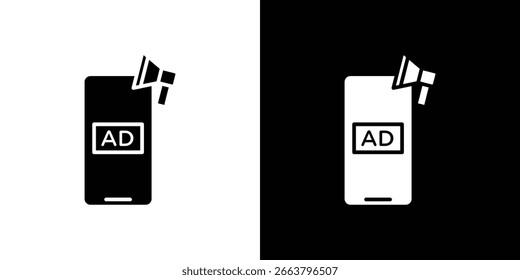 Advertising icon symbol. Simple, flat design for web and mobile app