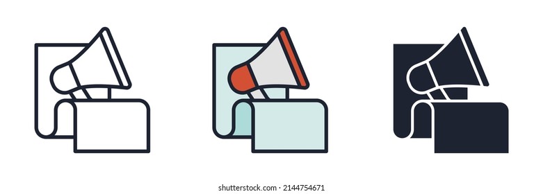 advertising icon symbol template for graphic and web design collection logo vector illustration