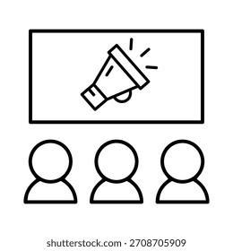 Vetor de ícone de anúncio. Sinal de ilustração de anúncios. símbolo comercial. logotipo de marketing. ícone da web de promoção.