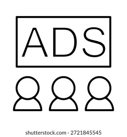 Advertising  icon vector. Ads illustration sign. commercial symbol. marketing Logo. promotion web icon.