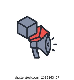 advertising icon. vector.Editable stroke.linear style sign for use web design,logo.Symbol illustration.