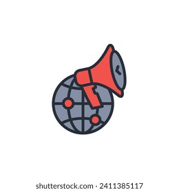 icono publicitario. vector.Curso editable.Signo de estilo lineal para uso de diseño web,logotipo.Ilustración de símbolo.