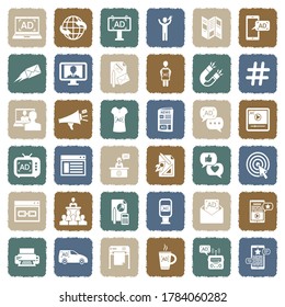 Advertising Icons. Grunge Color Flat Design. Vector Illustration.