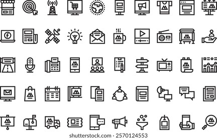 Advertising icons  High-Quality Vector Icons Collection with Editable Stroke. Ideal for Professional and Creative Projects.