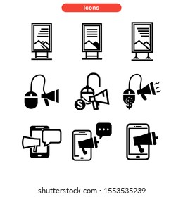Advertising icons vector illustration - Collection of high quality black style vector icons