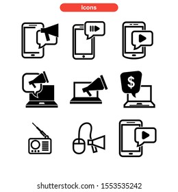 Advertising icons vector illustration - Collection of high quality black style vector icons