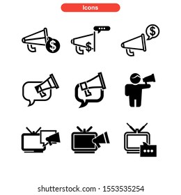 Advertising icons vector illustration - Collection of high quality black style vector icons