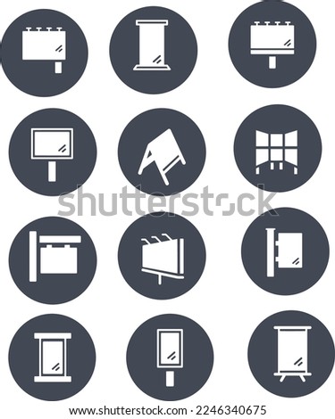 advertising illboards icon vector design