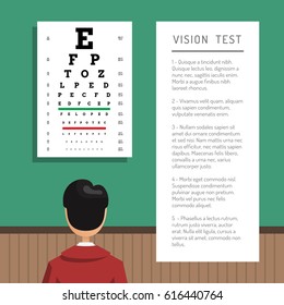 Advertising information banner ophthalmic clinic with space for text, where you can specify the list of services and consultations.