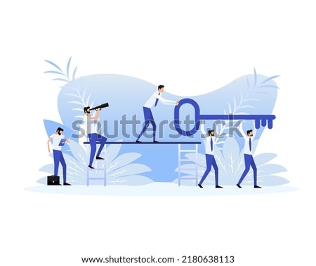 Advertising with key people. Vector illustration. Business banner