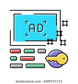 advertising keys color icon vector. advertising keys sign. isolated symbol illustration