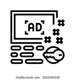 advertising keys line icon vector. advertising keys sign. isolated contour symbol black illustration
