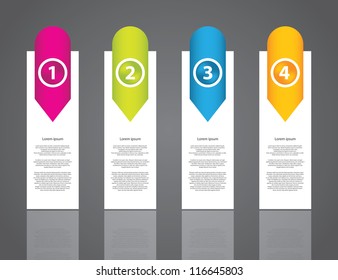 advertising label set with numbered buttons