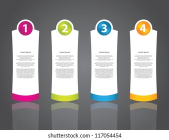 advertising label set with numbered buttons