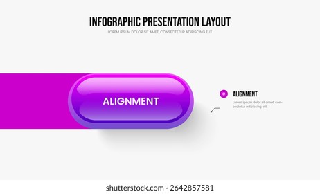 Advertising Launch One Option Infographic Slideshow Layout. Consulting Solution Slide Design Vector Illustration. Modern Strategy 1 Element Diagram Presentation Template.