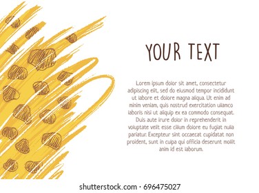 Advertising leaflet with smears in the form of a giraffe skin.
