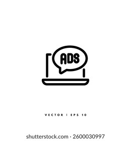Advertising Line Icon. Editable Stroke